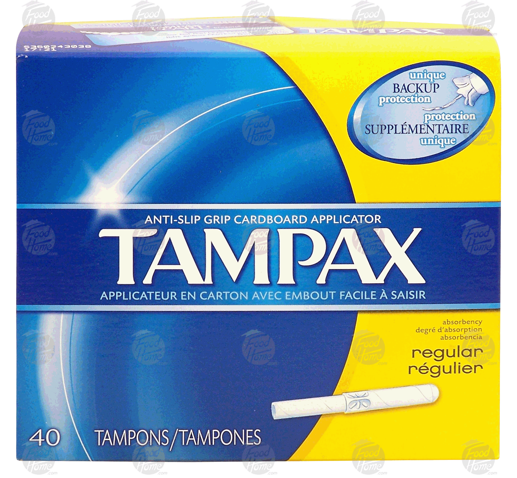 Tampax  regular absorbency tampons, anti-slip grip cardboard applicator Full-Size Picture